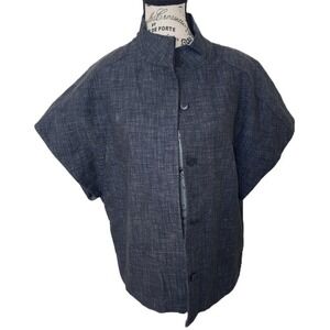 CK by Calvin Klein Cotton Linen Jacket Size 14 Textured Lightweight